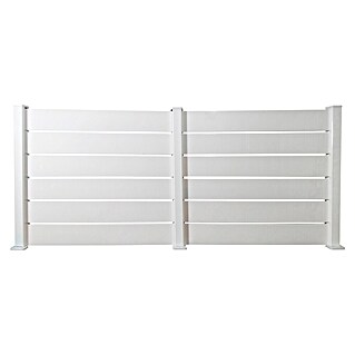 Dioco Smartwall Valla Persiana doble (L x Al: 360 x 100 cm, Blanco, Aluminio)