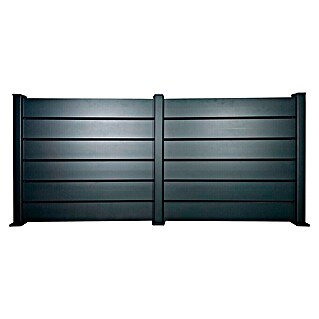 Dioco Smartwall Valla Persiana doble (L x Al: 360 x 100 cm, Antracita, Aluminio)