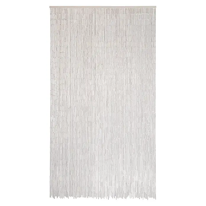 Conacord Türvorhang - Weiß, B x H: 120 x 220 cm - Heller Vorhang aus Holzperlen für Türen und Raumteiler.