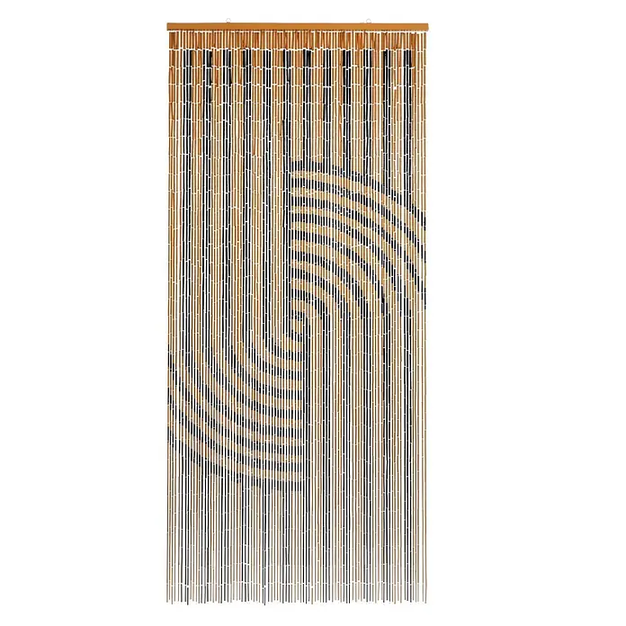 Conacord Türvorhang Japandi - Natur/Schwarz, B x H: 90 x 200 cm - Bambusperlenvorhang mit schwarzen und naturfarbenen Bambusperlen in Spiralmuster.