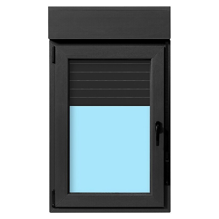 Oknum Ventana de PVC practicable-oscilobatiente (700 x 1.180 mm, Gris grafito, Apertura según normativa: Izquierda) | BAUHAUS