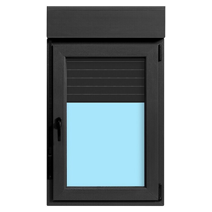 Oknum Ventana de PVC practicable-oscilobatiente (700 x 1.180 mm, Gris grafito, Apertura según normativa: Derecha) | BAUHAUS