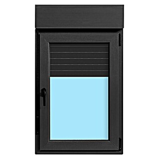 Oknum Ventana de PVC practicable-oscilobatiente (700 x 1.180 mm, Apertura según normativa: Derecha, Gris grafito)