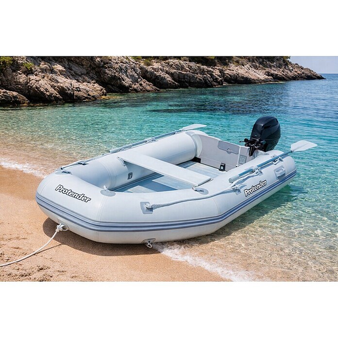 Protender Lancha neumática con motor fueraborda 5 HP (Apto para: 3 personas, Carga útil: 450 kg)