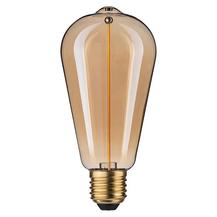 Paulmann LED-Lampe Floating ST64 Gold - E27, Warmweiß, 140 lm, 2,8 W - Bernsteinfarbene Edison-LED-Birne mit sichtbarem Glühfaden und goldenem Schraubsockel.