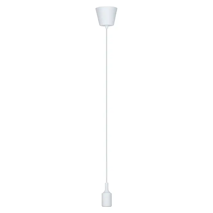 Paulmann Neordic Pendelleuchte Ketil - Weiß, 200 cm - Weiße Pendelleuchtenfassung mit langem Kabel und Deckenbaldachin.