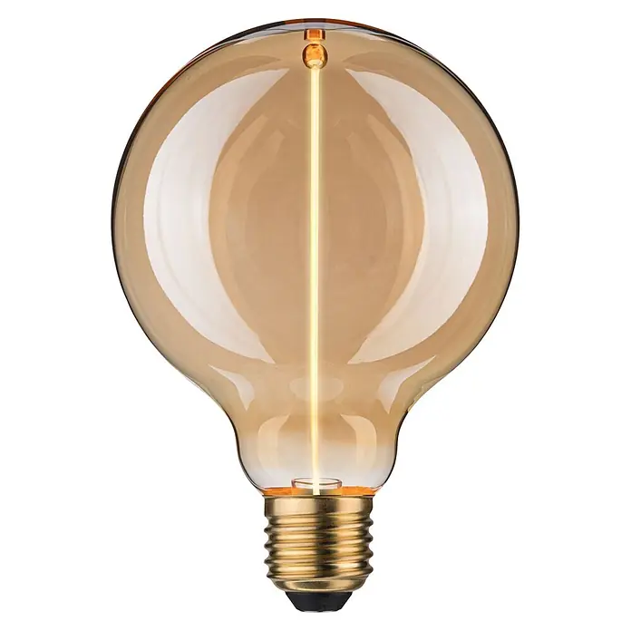 Paulmann LED-Lampe Floating G95 Gold - E27, Warmweiß, 140 lm, 2,8 W - Amberfarbene Vintage-LED-Glühbirne mit glühendem Filament und E27-Messingsockel.