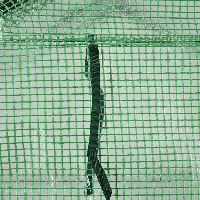 Outsunny Gewächshaus - 143 x 138 cm, 4 mm, Schwarz - Transparente Gewächshausfolie mit grünem Gitter und dunklem Befestigungsband.