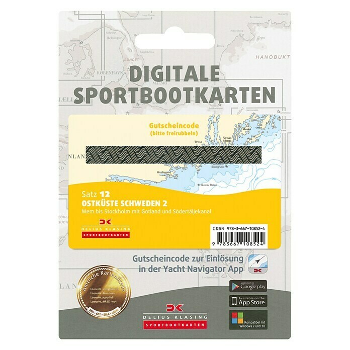 Digitale Sportbootkarte: Satz 12 - Ostküste Schweden 2 Front View