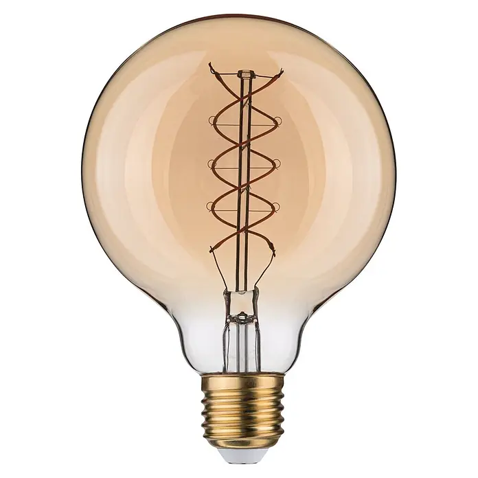 Paulmann LED-Lampe S-Form G95 - E27, Dimmbar, Warmweiß, 300 lm, 4,2 W - Vintage-LED-Glühbirne mit bernsteinfarbenem Glaskolben, Spiralglühfaden und goldenem Schraubsockel.