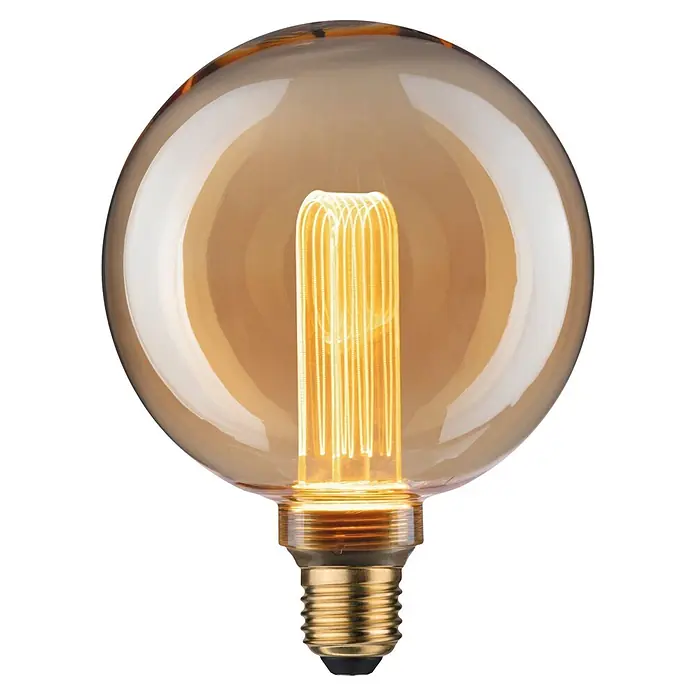 Paulmann LED-Lampe Inner Glow Arc - E27, Dimmbar, Warmweiß, 300 lm, 4,2 W - Bernstein-getönte LED-Glühbirne mit sichtbaren Glühfäden und goldenem Schraubsockel.