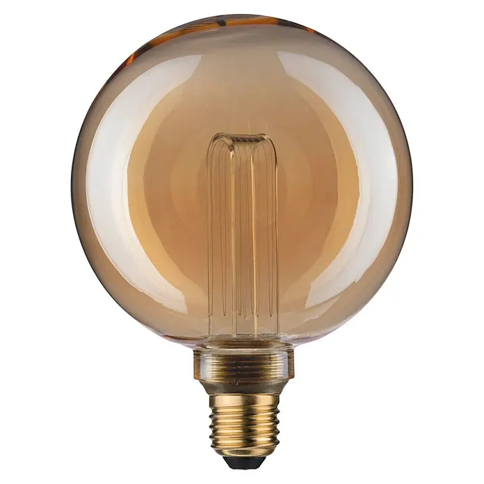 Paulmann LED-Lampe Inner Glow Arc - E27, Dimmbar, Warmweiß, 300 lm, 4,2 W - Bernsteinfarbene LED-Glühbirne mit goldener Edison-Schraubfassung.