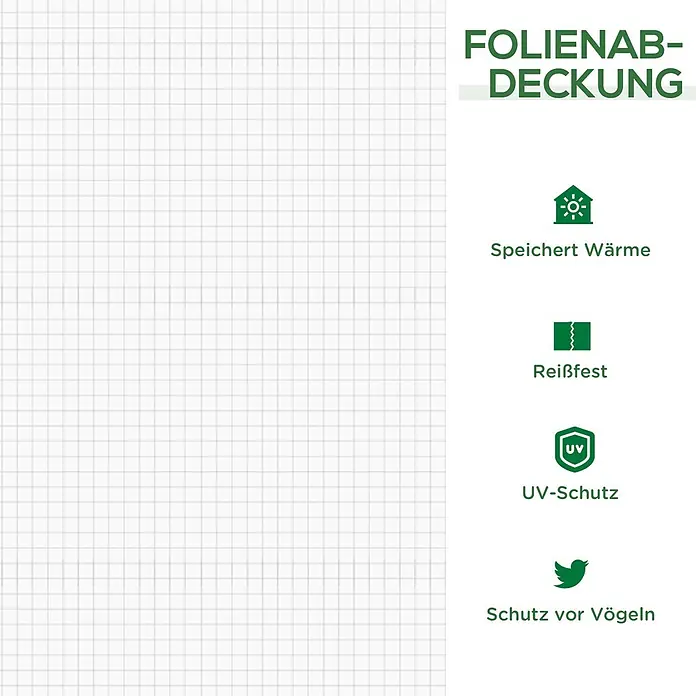 Outsunny Gewächshaus - 180 x 90 cm, Material Seitenwand: Kunststoff, 0,3 mm, Weiß - Folienabdeckung mit Eigenschaften wie Wärmespeicherung, Reißfestigkeit, UV-Schutz und Vogelschutz.