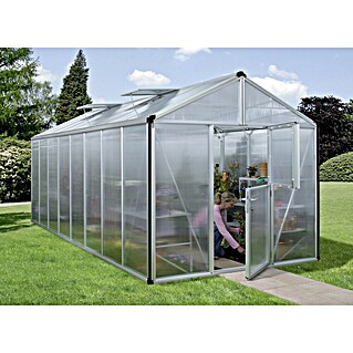 Vitavia Gewächshaus Zeus 15700 (Außenmaß inkl. Dachüberstand (B x T): 256 x 614 cm, 16 mm, Aluminium)