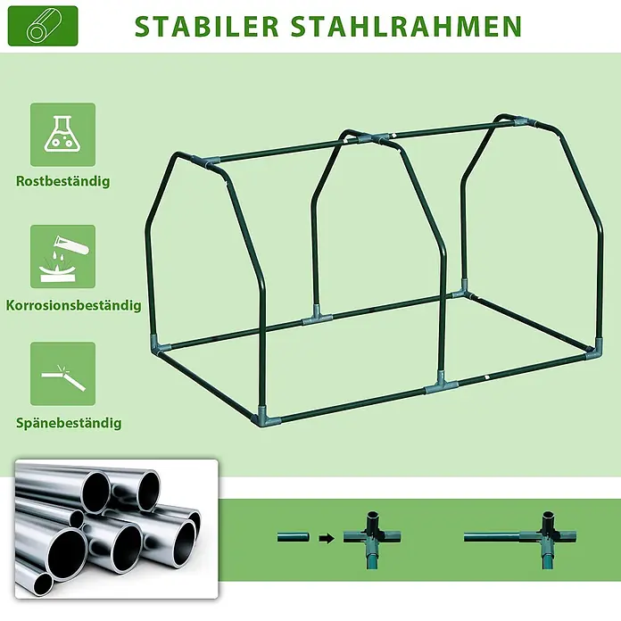 Outsunny Gewächshaus - 99 x 71 cm, Material Seitenwand: Kunststoff, 0,3 mm, Dunkelgrau - Robustes grünes Stahlgestell für einen Pflanztunnel, rost-, korrosions- und spänebeständig.