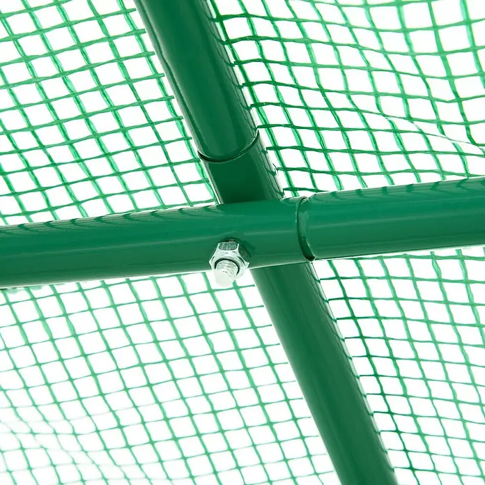 Furnicato Gewächshaus - 200 x 245 cm, Material Seitenwand: Stahl, 14 mm, Grün - Grünes Gewächshausgestell mit Schraubenverbindung an Metallrohren und gitterförmiger Abdeckung.
