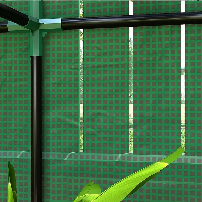 Outsunny Gewächshaus - 100 x 40 cm, Material Seitenwand: Kunststoff, 0,3 mm, Dunkelgrau - Grüner Verbinder für schwarze Rahmenrohre.
