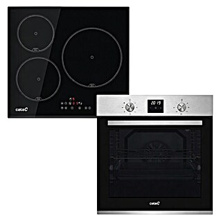 Cata Set de horno y zona de cocción MDS8007C (Volumen horno: 80 l, Negro y Inox)
