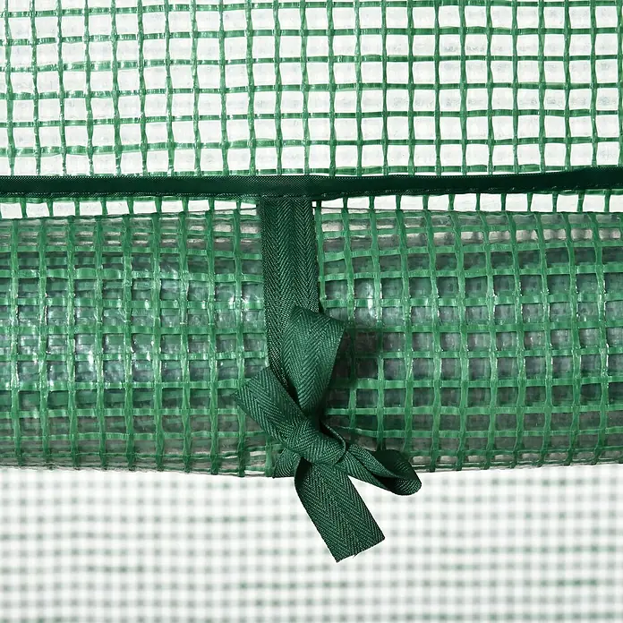 Furnicato Gewächshaus PE-Kunststoff - 49 x 69 cm, Material Seitenwand: Metall, 14 mm, Grün - Aufgerollte grüne Gewächshausfolie mit Verstärkung, mit grünem Stoffband gebunden.