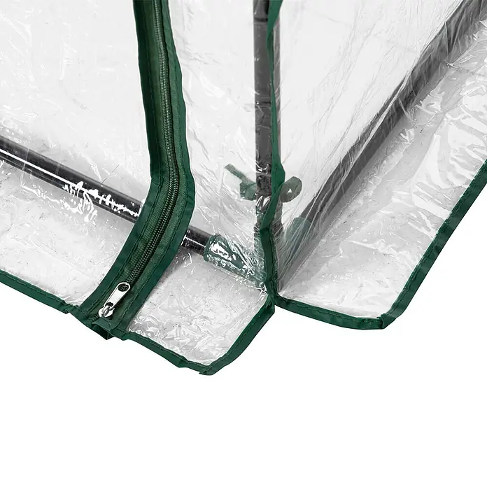 Outsunny Gewächshaus - 100 x 50 cm, Material Seitenwand: Kunststoff, 0,1 mm, Grün - Klares, transparentes Gewächshausabdeckung mit grünem Saum und Reißverschluss, passend über einen dunklen Gewächshausrahmen.