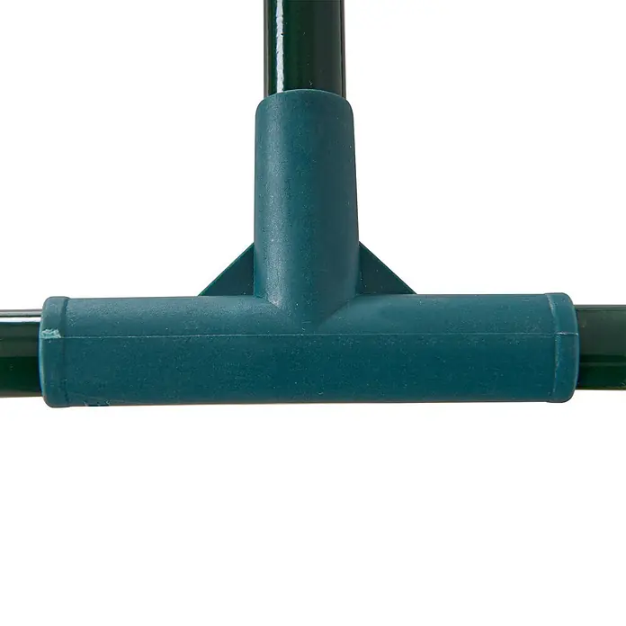 Outsunny Gewächshaus - 100 x 200 cm, Material Seitenwand: Kunststoff, 0,3 mm, Grün - Dunkelgrünes T-Verbindungsstück zum Verbinden von drei grünen Rundstangen.