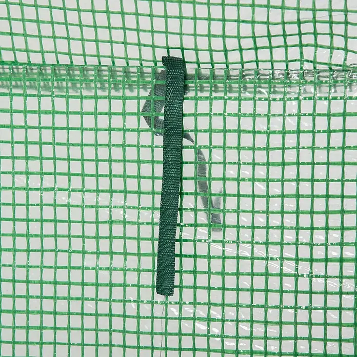 Outsunny Gewächshaus - 100 x 50 cm, Material Seitenwand: Kunststoff, 0,3 mm, Grün - Transparente Gewächshausfolie mit grüner Gitterverstärkung und dunkelgrünem Gurtband.