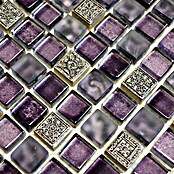 Mosaikfliese Quadrat Crystal Mix XCM M970 (32,2 x 30,5 cm, Lila, Glänzend)