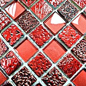 Mosaikfliese Quadrat Crystal Mix XCM CB 92 (30 x 32,5 cm, Rot, Glänzend)