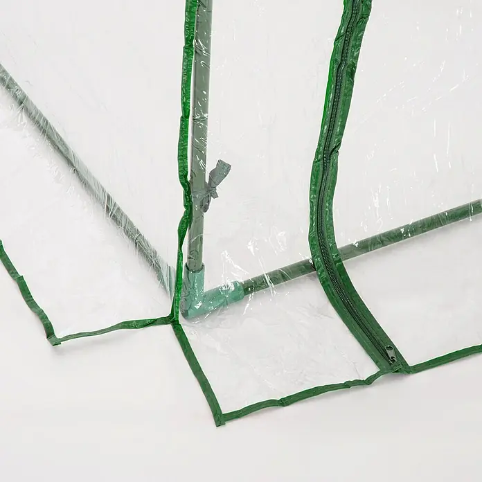Outsunny Gewächshaus - 200 x 100 cm, Material Seitenwand: Kunststoff, 0,3 mm, Grün - Transparente Pflanzenabdeckung mit grünem Rahmen und Reißverschluss, zum Schutz kleiner Pflanzen.