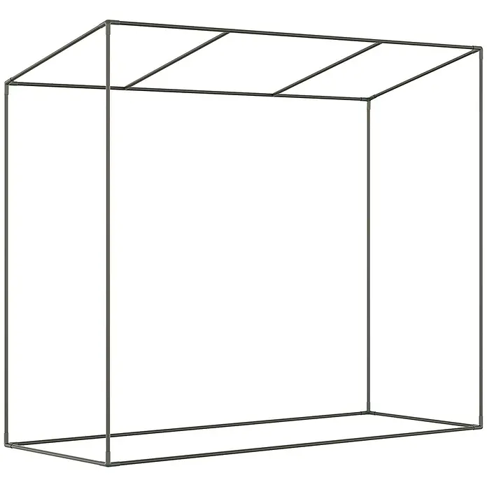 Outsunny Gewächshaus - 200 x 76 cm, Material Seitenwand: Kunststoff, 0,3 mm, Grün - Dunkelgraues Metallgestell für Gewächshaus oder Anzuchtzelt mit schrägem Dach.