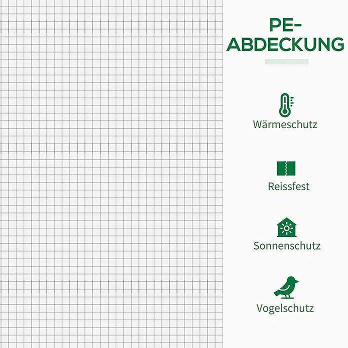 Outsunny Gewächshaus - 200 x 76 cm, Material Seitenwand: Kunststoff, 0,3 mm, Grün - PE-Abdeckung mit Wärme-, Reiß-, Sonnen- und Vogelschutz.