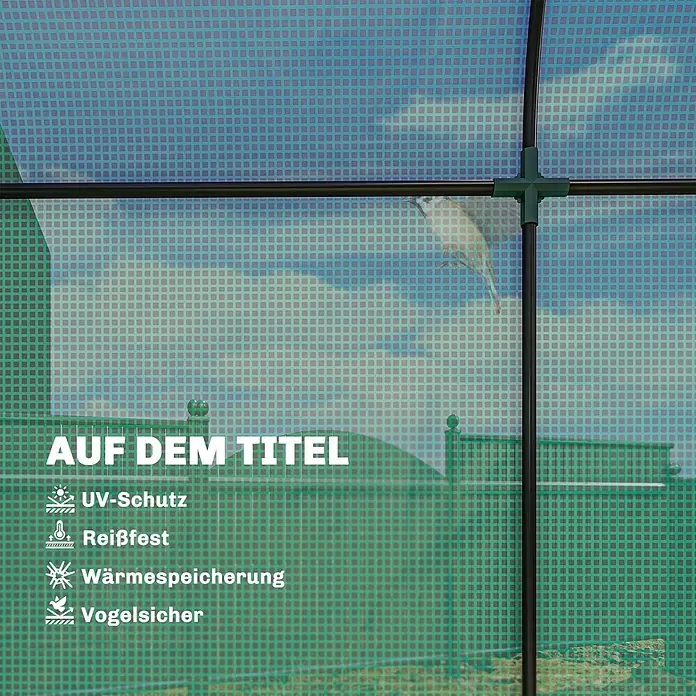 Outsunny Gewächshaus - 170 x 68 cm, Material Seitenwand: Kunststoff, 0,3 mm, Grün - Grüne Gitter-Schutzplane mit schwarzem Rahmen, UV-Schutz, reißfest, wärmespeichernd und vogelsicher.