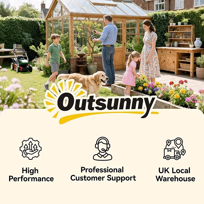 Outsunny Hochbeet - Stahl, Braun - Familie und Hund genießen sonnigen Garten mit Gewächshaus; Outsunny Marke bietet hohe Leistung und UK-Lager.