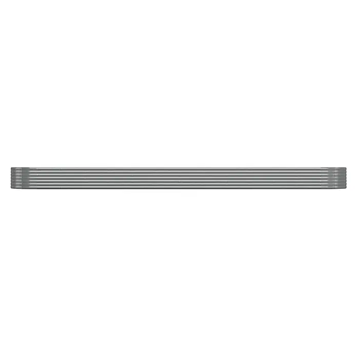 Furnicato Hochbeet - 544 x 100 x 36 cm, Stahl, Grau - Stapel grauer Wellplatten.