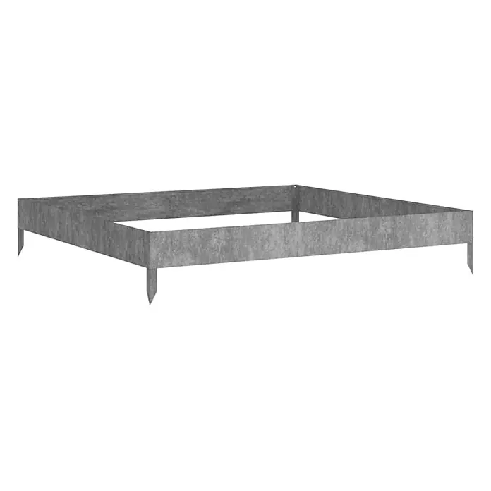 Furnicato Hochbeet - 100 x 100 x 18,5 cm, Stahl, Witterungsbeständiger Stahl/Braun - Rechteckiger Hochbeetrahmen aus verzinktem Stahl mit spitzen Erdspießen.