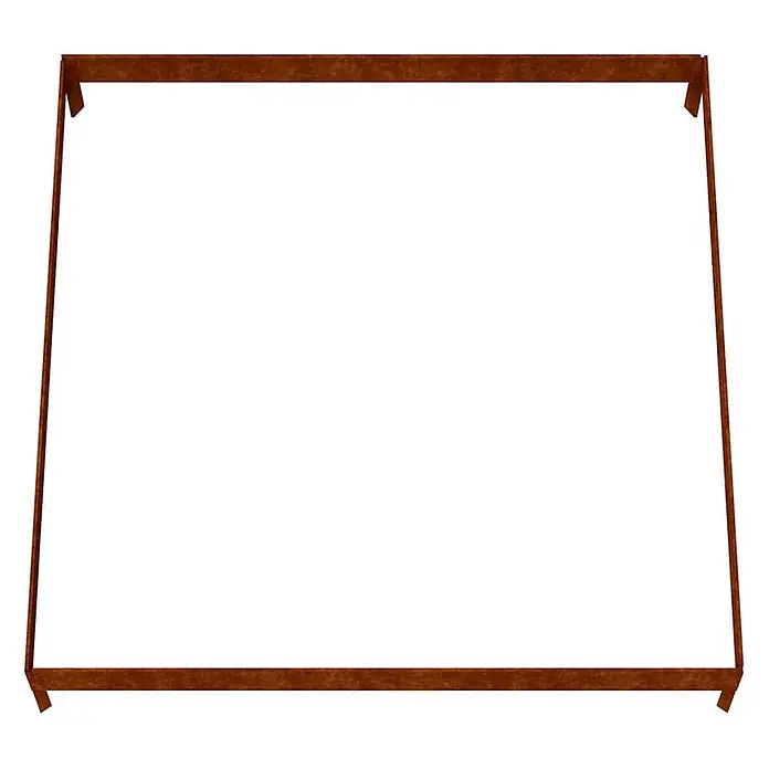 Furnicato Hochbeet - 100 x 100 x 18,5 cm, Stahl, Witterungsbeständiger Stahl/Braun - Rechteckiger Rahmen aus verwittertem braunem Metall für Hochbeet.