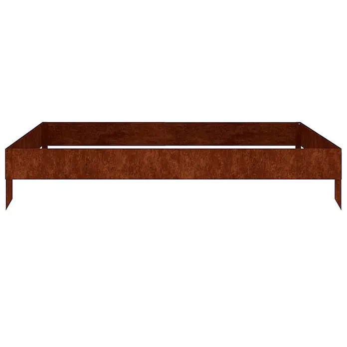 Furnicato Hochbeet - 100 x 100 x 18,5 cm, Stahl, Witterungsbeständiger Stahl/Braun - Rechteckiger Pflanzbeetrahmen aus rostfarbenem Metall.