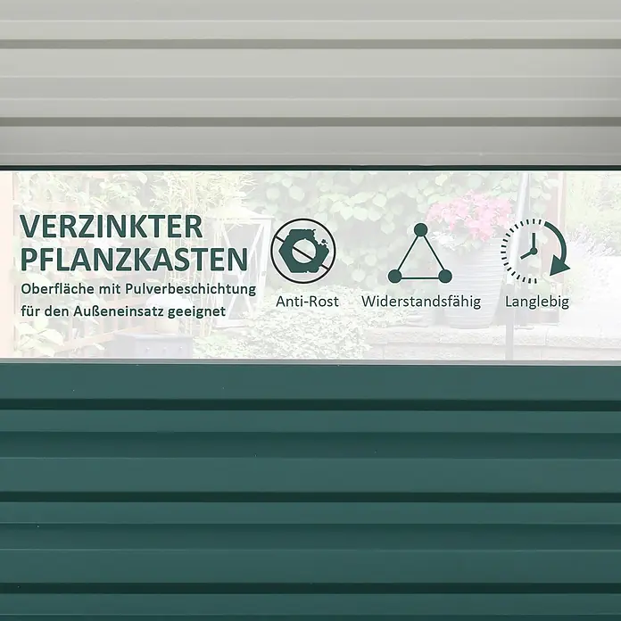 Outsunny Hochbeet Dunkelgrün 120L x 120B x 30H cm -  - Verzinkter, pulverbeschichteter Pflanzkasten, geeignet für den Außenbereich. Rostfrei, widerstandsfähig und langlebig.