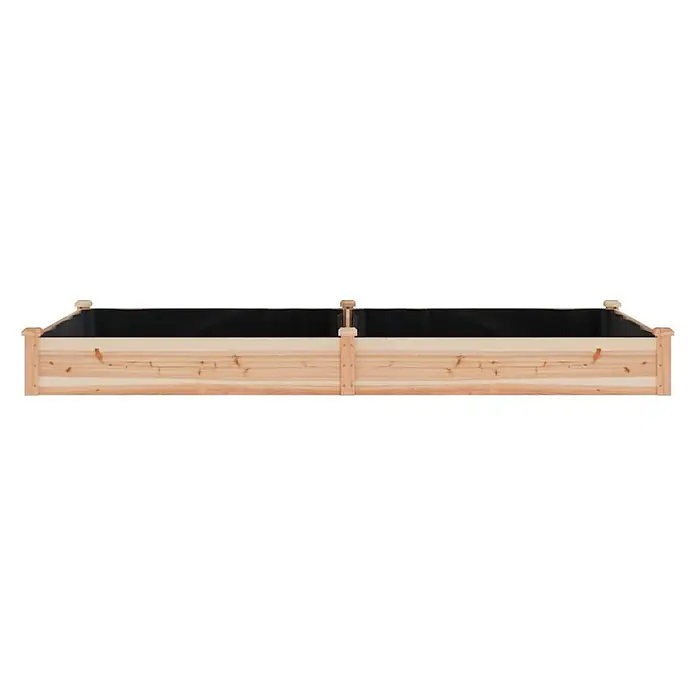 Furnicato Hochbeet - 120 x 240 x 25 cm, Holz, Natur - Langer, heller Hochbeet aus Holz mit schwarzer Folie, bestehend aus zwei verbundenen Abschnitten.