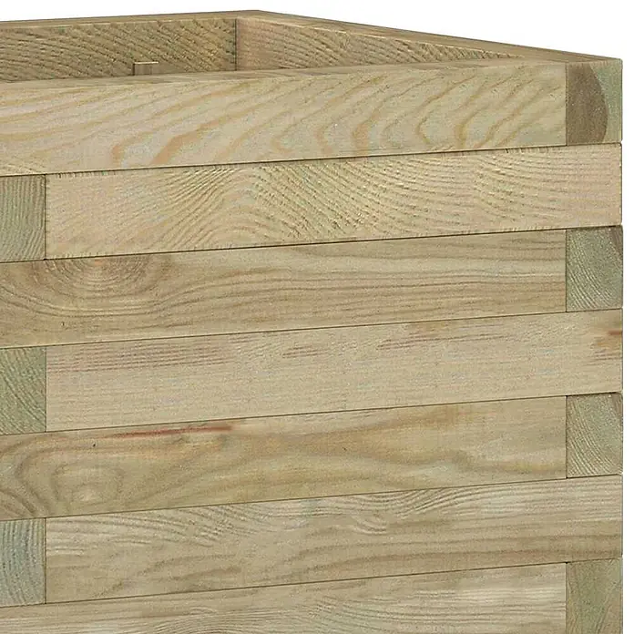 Furnicato Hochbeet - 50 x 50 x 40 cm, Holz, Grün - Helles Holzhochbeet mit gestapelten, imprägnierten Holzlatten.