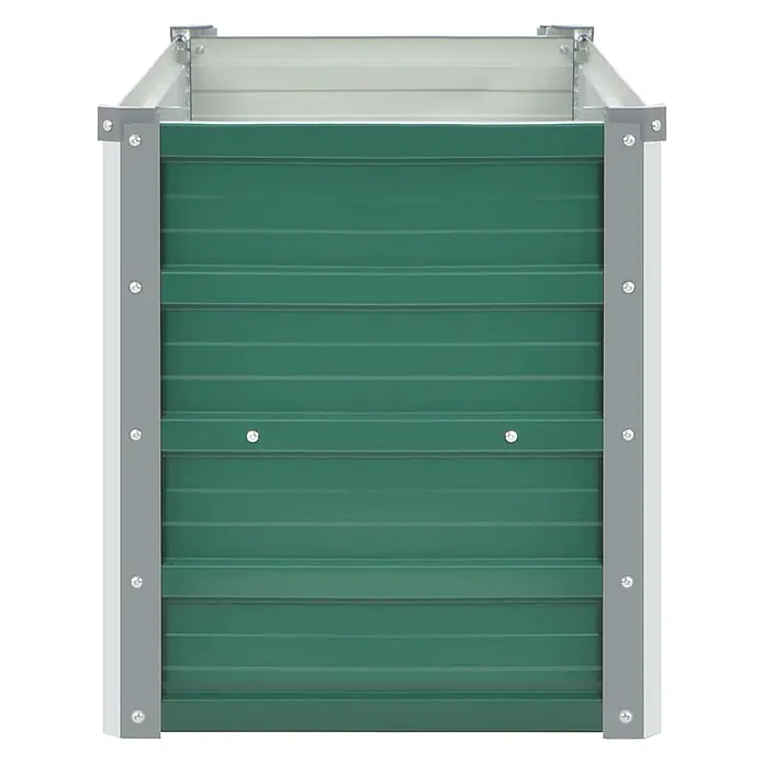 Furnicato Hochbeet - 40 x 100 x 45 cm, Stahl, Grün - Grünes Hochbeet aus Wellblech mit grauen Metalleckstützen.
