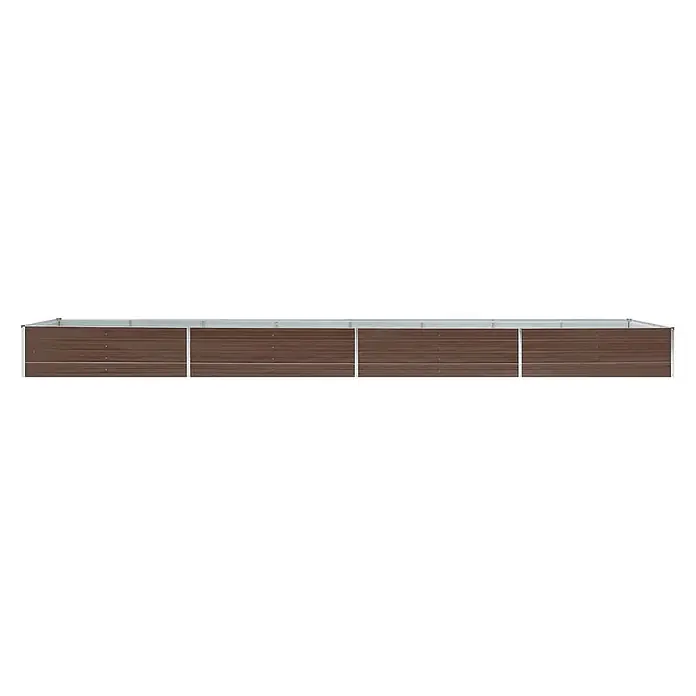 Furnicato Hochbeet - 600 x 80 x 45 cm, Stahl, Braun - Langes, rechteckiges, dunkelbraunes Hochbeet aus Wellblech.