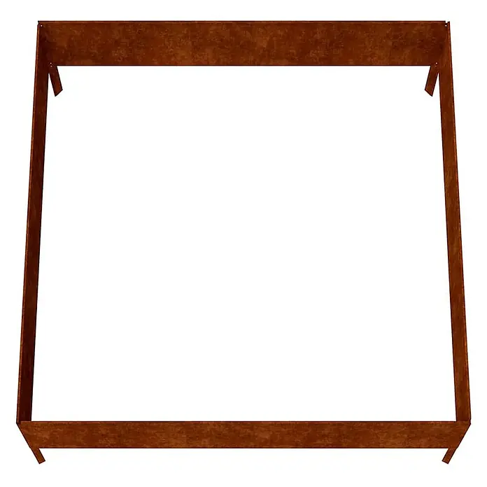 Furnicato Hochbeet - 100 x 100 x 41 cm, Stahl, Witterungsbeständiger Stahl/Braun - Quadratisches Hochbeetrahmen aus rostfarbenem Metall.
