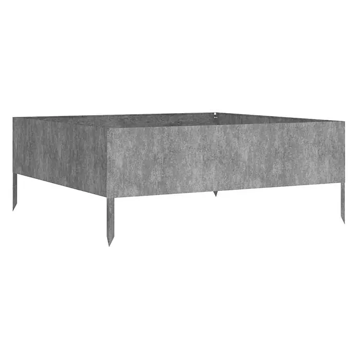 Furnicato Hochbeet - 100 x 100 x 41 cm, Stahl, Witterungsbeständiger Stahl/Braun - Rechteckiges Hochbeet aus grauem Metall mit Erdspießen.