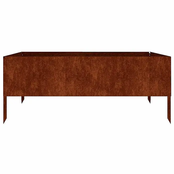 Furnicato Hochbeet - 100 x 100 x 41 cm, Stahl, Witterungsbeständiger Stahl/Braun - Rechteckiger Pflanzkasten aus gerostetem Cortenstahl.