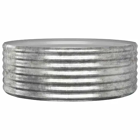 Furnicato Hochbeet rund, verzinkter Stahl, 100 x 100 x 36 cm, Silber