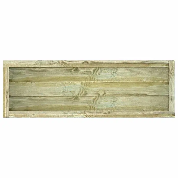 Furnicato Hochbeet - 120 x 40 x 30 cm, Holz, Grün - Helles, grün imprägniertes Holzzaunfeld mit horizontalen Latten und Rahmen.