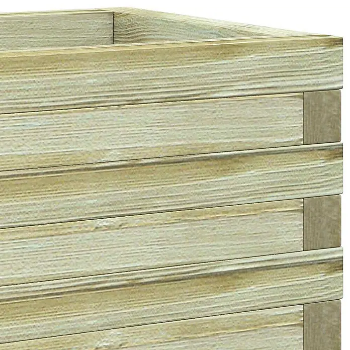 Furnicato Hochbeet - 120 x 40 x 30 cm, Holz, Grün - Hellholzfarbener Pflanzkasten mit horizontaler Lattenkonstruktion.