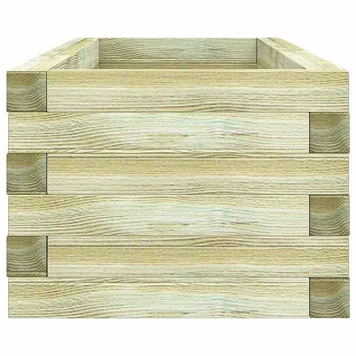 Furnicato Hochbeet - 120 x 40 x 30 cm, Holz, Grün - Helles Holz-Hochbeet, leer und bereit zum Bepflanzen.