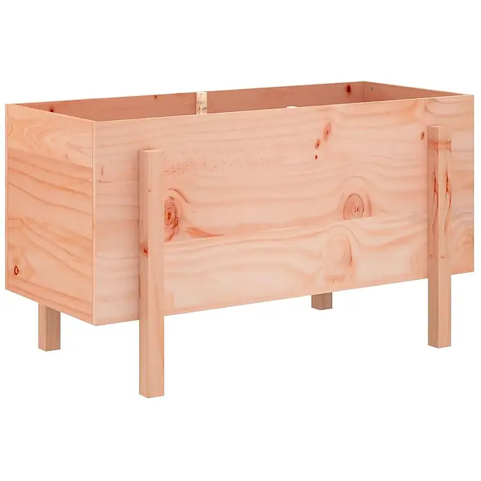 Furnicato Hochbeet - 50 x 101 x 57 cm, Holz, Natürliches Douglasie - Helles rechteckiges Holz-Pflanzgefäß auf erhöhten Beinen.